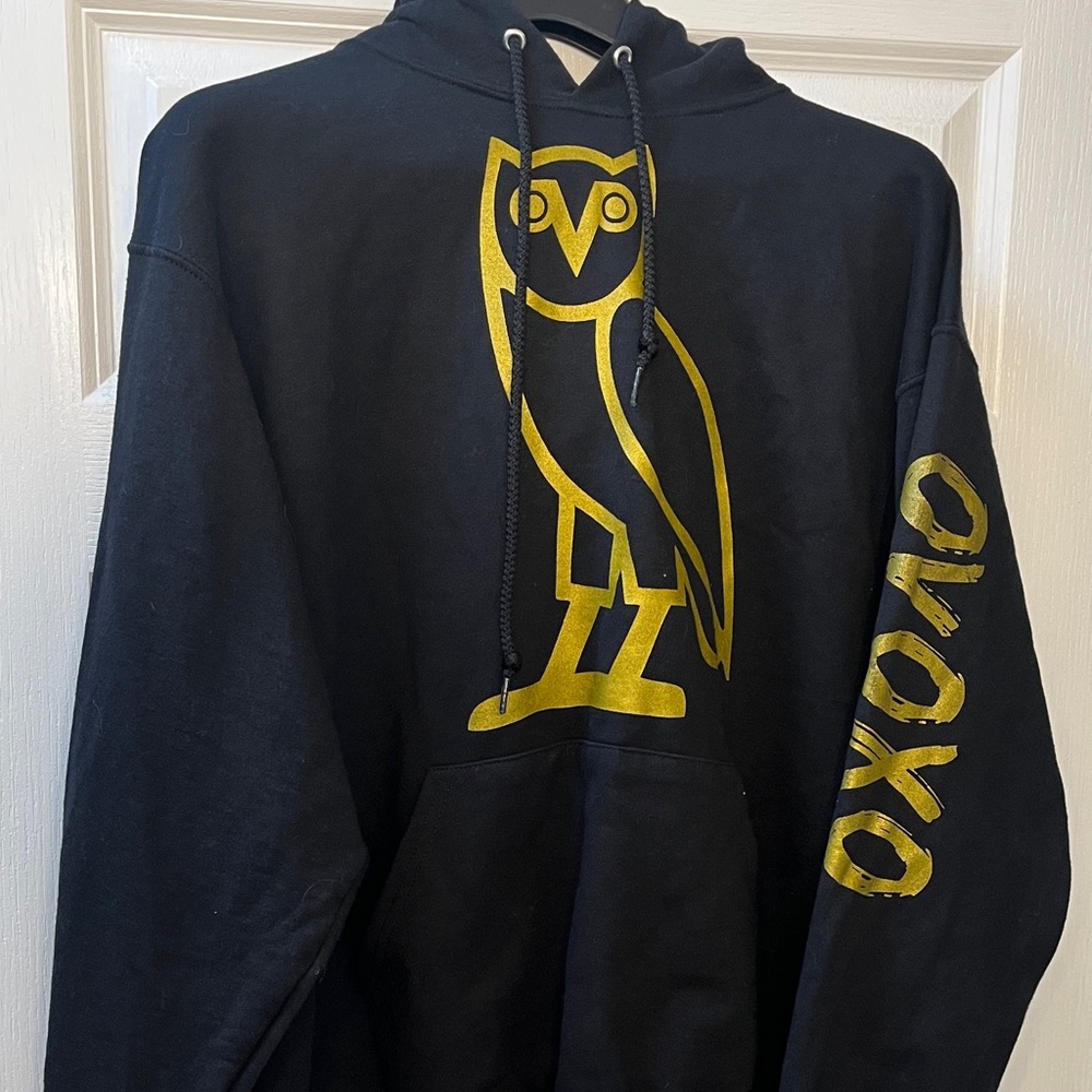 Drake Black and Gold Owl Graphic Hoodie OVO